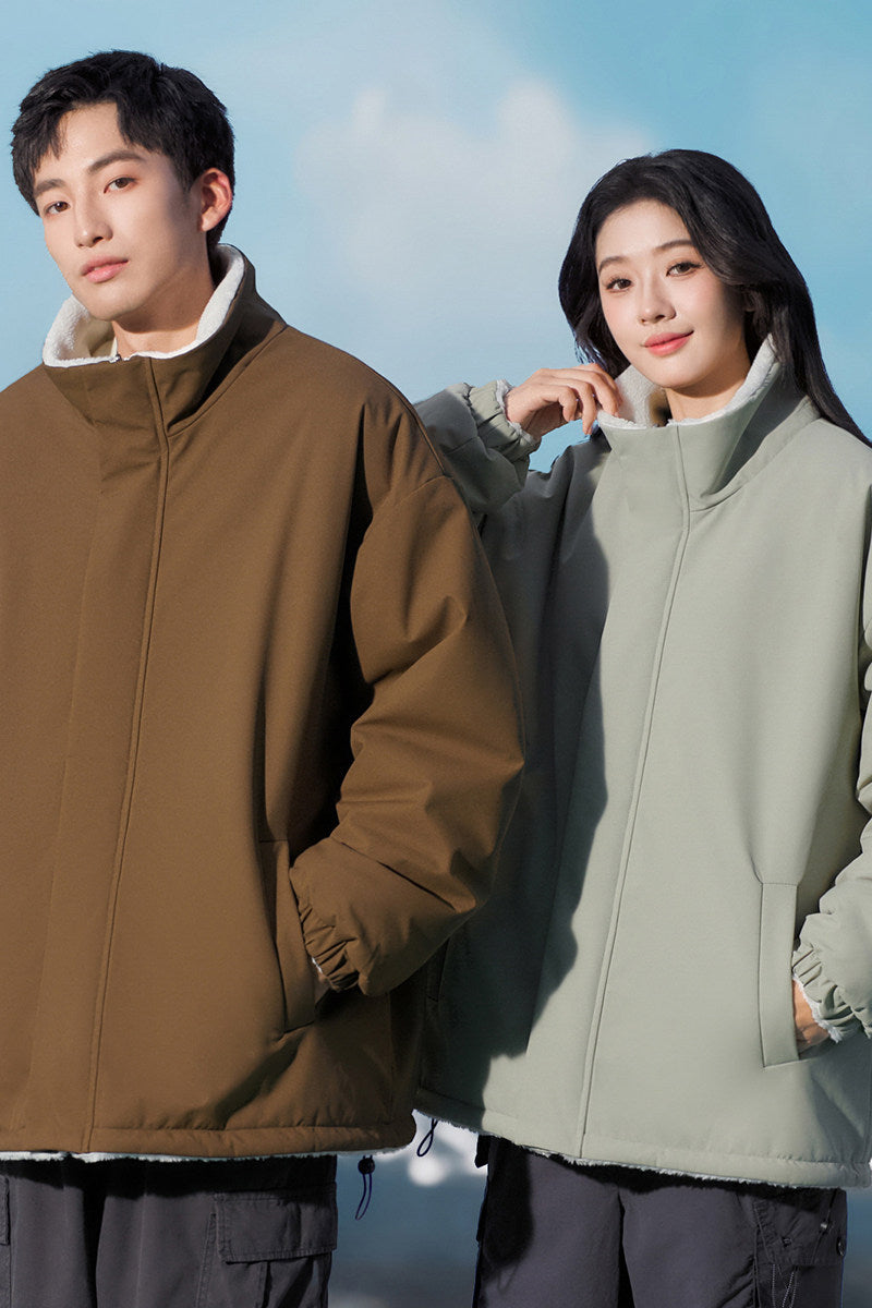 ZIP UP Reversible Autumn/Winter Jacket stand collar UNISEX