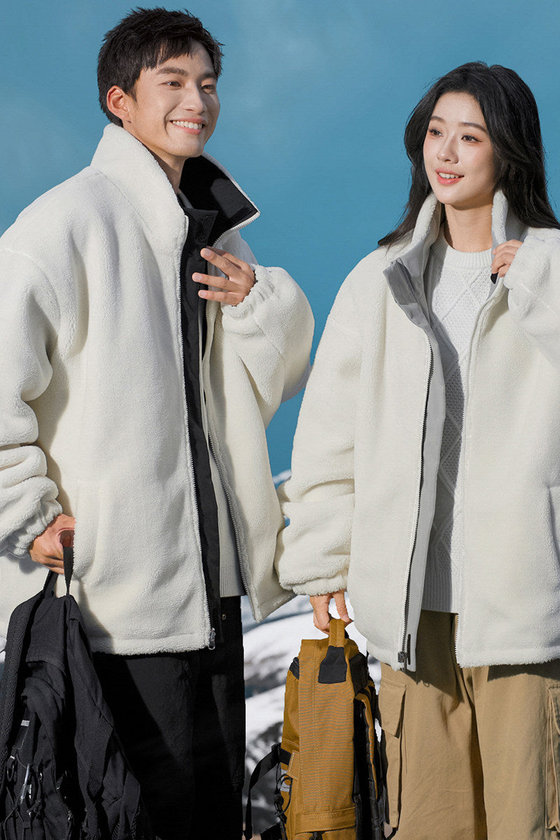 ZIP UP Reversible Autumn/Winter Jacket stand collar UNISEX