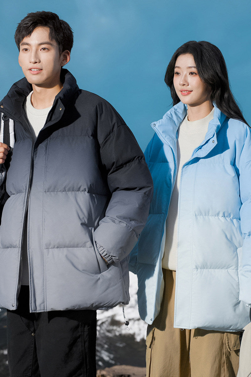 Casual Windproof Parka Winter Jacket UNISEX OVERSIZED Gradient Colors