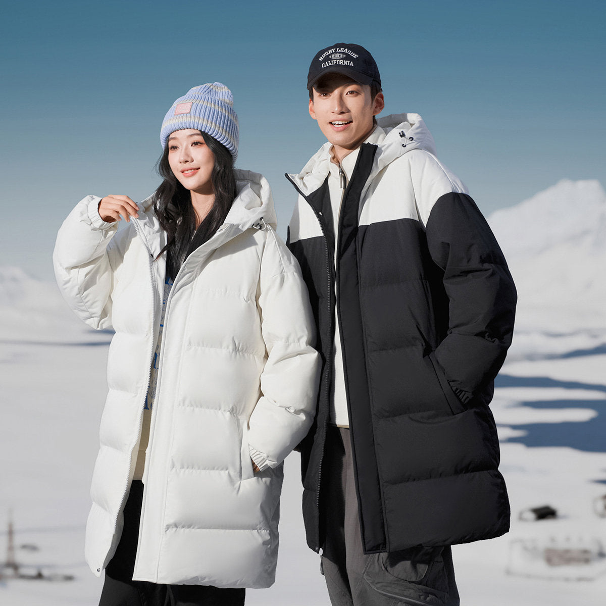 Long padded hooded jacket UNISEX